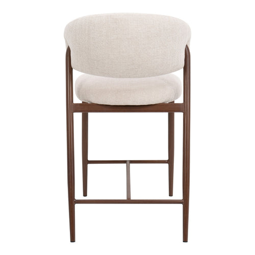 DÉJA Living Barstoel Skive - Beige/Walnoot - Zithoogte 67cm - Set van 2 - vtwonen shop