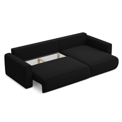 LaMiaSofa hoekbank rechts Perugia - velours - zwart - 278x149x82
