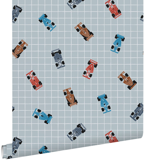 ESTAhome behang race auto's blauw - 50 x 900 cm - 131751