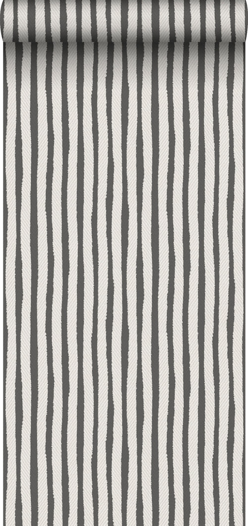 Sanders & Sanders behang strepen zwart en wit - 53 cm x 10 m - 640546 - vtwonen shop