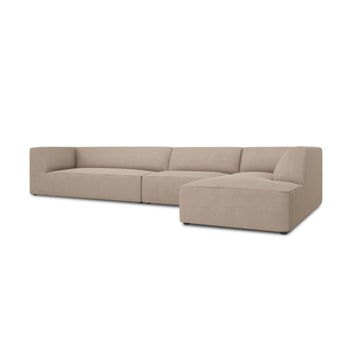 Cosmopolitan Design - Modulaire hoekbank rechts Siena 5-zits, structurele stof donkerbeige - 180x366x69cm