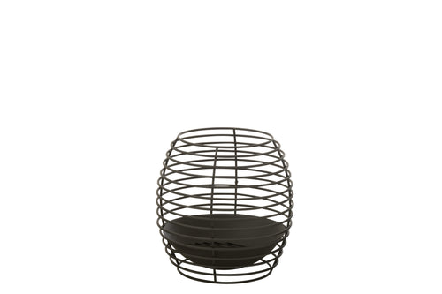 J-Line vuurschaal Rond Rinds - ijzer - zwart - medium
