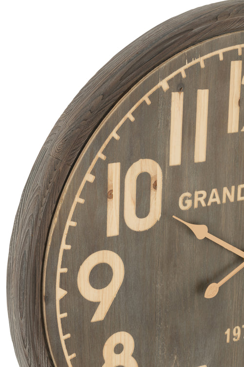J-Line klok Grand Hotel - hout - naturel - large - Ø 79.5 cm - vtwonen shop