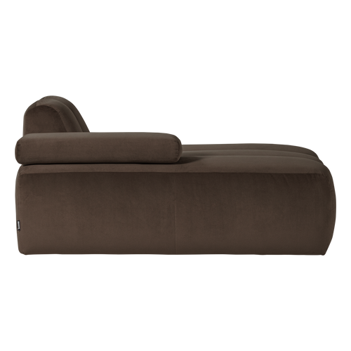 WOOOD chaise longue bank links Mojo - Velvet - Bruin - 74x124x162