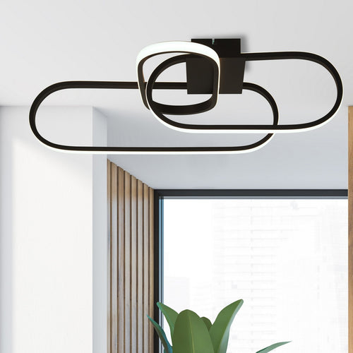 Clip LED-plafondlamp, zwart aluminium