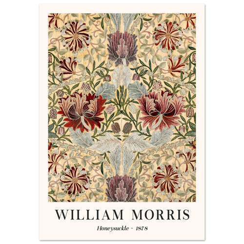 Artfulprints Poster met Lijst William Morris - Honeysuckle III 1886   - A4 21x29.7 cm - Meerkleurig