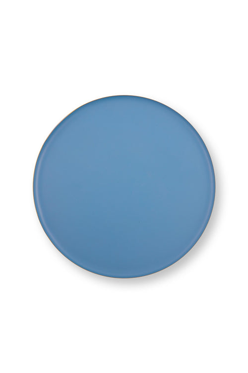 Pip Studio Serveerschaal Rond - Blauw/ Goud - 32x12.5cm