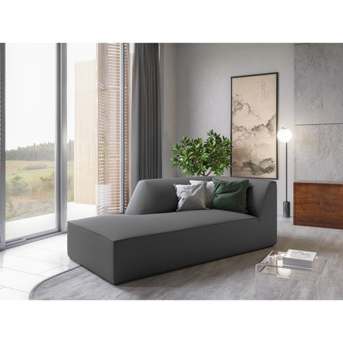 Cosmopolitan Design - Linker meridiaan Siena structurele stof grijs - 181x93x69cm
