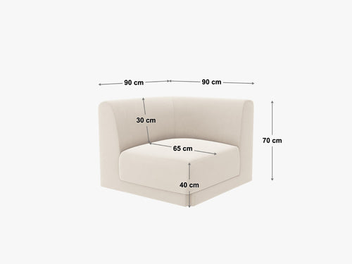 Micadoni - Hoekmodule "Miley" boucle donkerblauw - 90x90x70cm