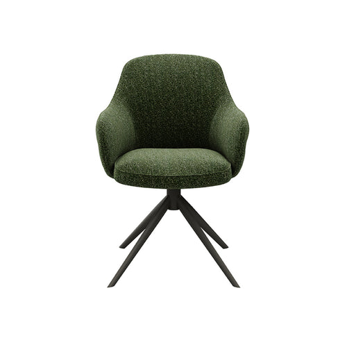 LABEL51 Eetkamerstoel Bern - Donkergroen Bouclé - Draaibaar - vtwonen shop