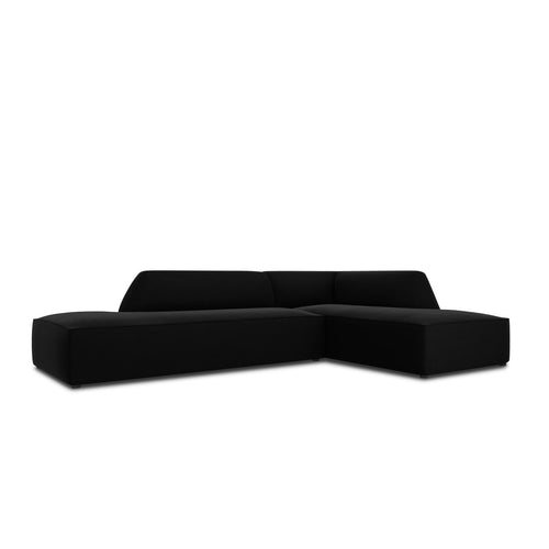 Cosmopolitan Design - Modulaire hoekbank rechts Siena 4-zits, flueel zwart - 180x273x69cm