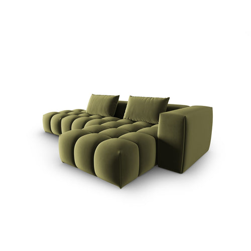 Cosmopolitan Design - Modulaire hoekbank rechts Verona 4-zits, flueel lichtgroen - 145x265x70cm