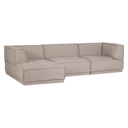 WOOOD chaise longue bank links Manu - Grove Chenille - Naturel - 73x286x160