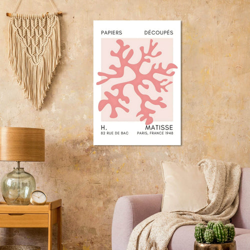 Artfulprints Poster Matisse – Dreamy coral flower taupe   - A4 21x29.7 cm - Taupe