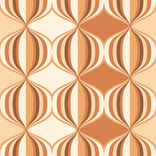 ESTAhome behang grafisch motief oranje bruin - 50 x 900 cm - 131838