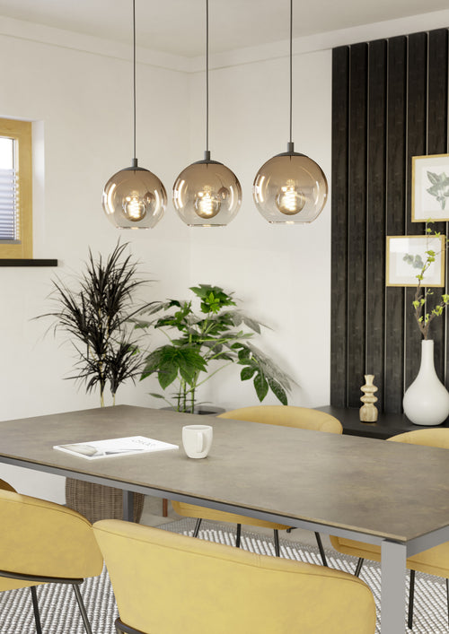 EGLO hanglamp Ariscani 1 - e27 - 76,5 cm - zwart - koperglas