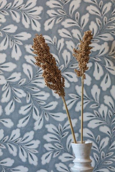 Borastapeter behang bladeren vergrijsd blauw - 53 cm x 10.05 m - 660556