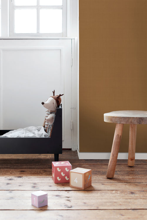 ESTAhome behang linnenstructuur okerbruin - 53 cm x 10.05 m - 139241
