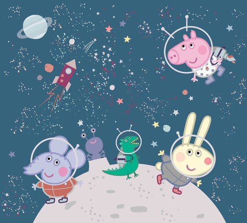 Sanders & Sanders fotobehang Peppa Pig donkerblauw - 270 x 300 cm - 601193