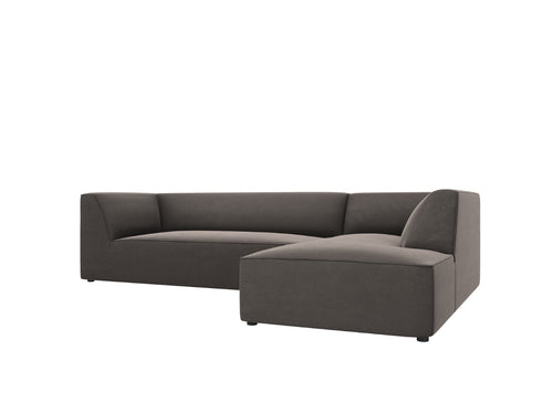 Micadoni rechter hoekbank Ruby 4-zits, flueel, donkergrijs - 180x273x69cm