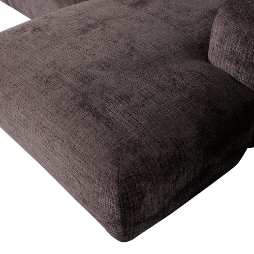 WOOOD chaise longue bank rechts Cloud - Chenille - Bruin - 80x280x165
