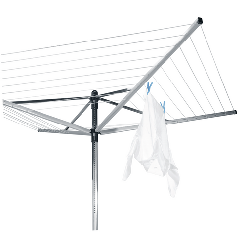 Brabantia Droogmolen Lift-O-Matic, 50 meter met metalen grondanker, doorsnede 45 mm 299940 - Metallic Grey