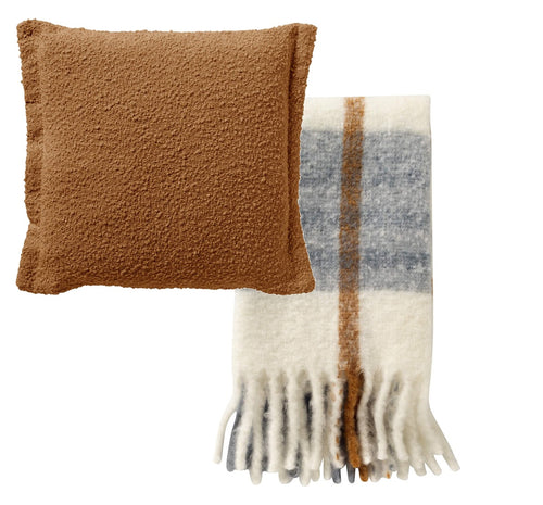 Dutch Decor set sierkussen en plaid - Otis en Jamie - Bruin