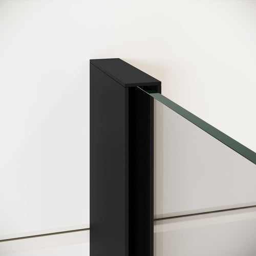 Badplaats Douchewand Florida 50 x 200 cm – Zwart – Inloopdouche 8 mm Veiligheidsglas