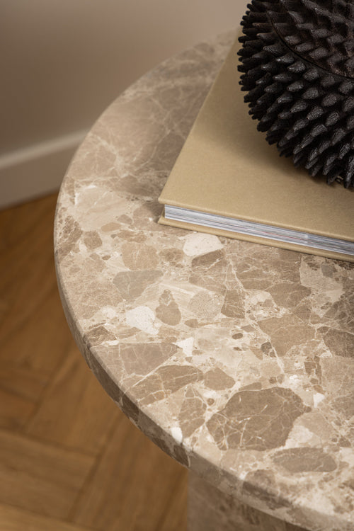 Loff Design Bijzettafel Arezzo - ø50 cm - Beige Marmer - vtwonen shop