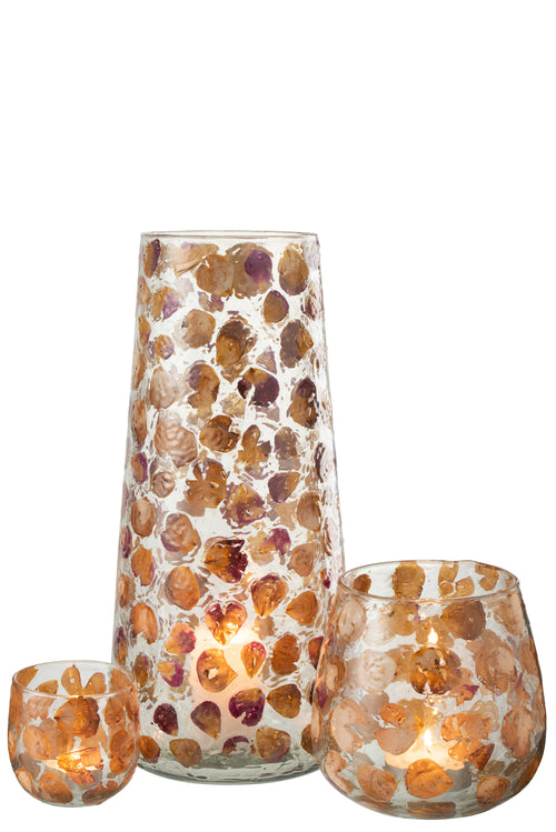 J-Line vaas Gerard - glas - amber - 36.5 cm hoog - vtwonen shop