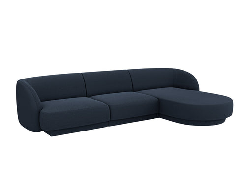 Micadoni rechter hoekbank Miley 4-zits, boucle donkerblauw - 156x255x70cm
