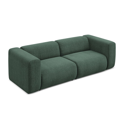 LaMiaSofa 3-zits bank Bari - chenille stof - groente - 228x89x70