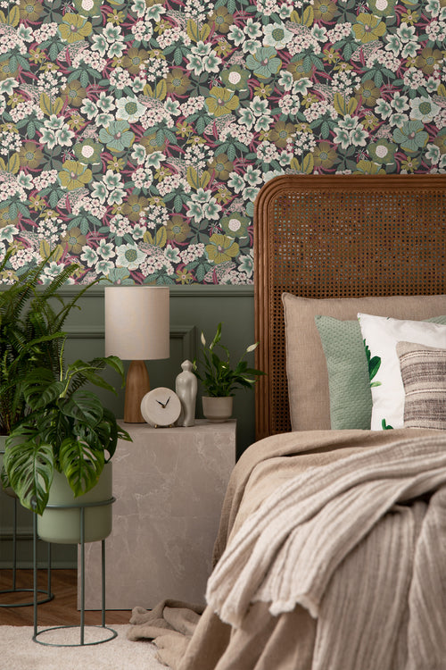 Borastapeter behang bladeren groen en meerkleurig - 49 cm x 10.05 m - 660827 - vtwonen shop