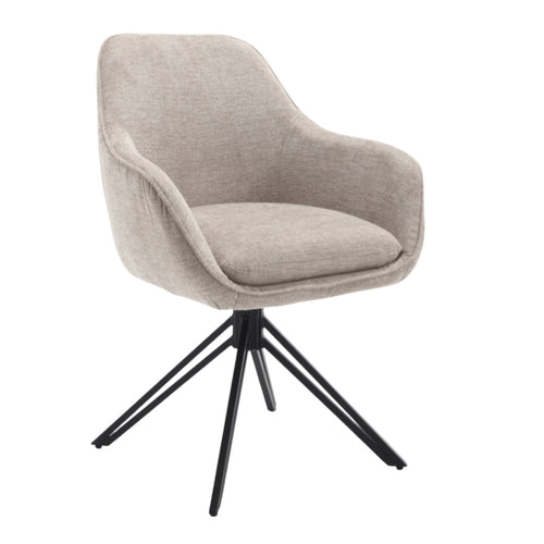 StarFurn Eetkamerstoel Jens - Beige Stof - Draaibaar - Set van 2 - vtwonen shop