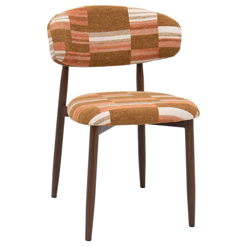 DÉJA Living Eetkamerstoel Skara - Terracotta/Walnoot - Set van 2