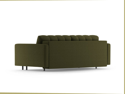 Cosmopolitan Design Slaapbank met opbergdoos Bali 3-zits, structurele stof groente - 84x222x105cm