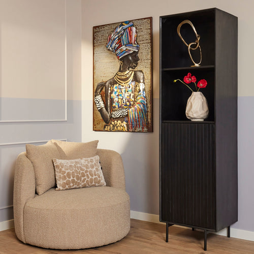 StarFurn Boekenkast Madison - Zwart Hout - 55x45x200cm
