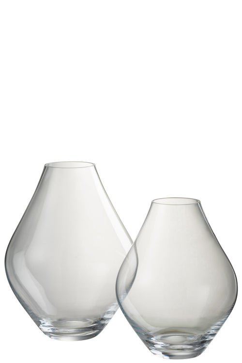 J-Line vaas Abby - glas - transparant - large - 28 cm hoog