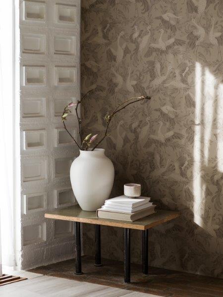 Borastapeter behang kraanvogels bruin - 53 cm x 10.05 m - 660314 - vtwonen shop