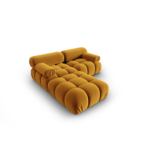 Cosmopolitan Design - Modulaire bank Cortina 3-zits, flueel geel - 188x188x70cm