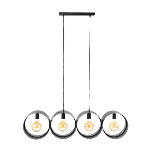Giga Meubel Hanglamp Ring - Zwart Metaal - 4-Lichts - 120x15x150cm - vtwonen shop