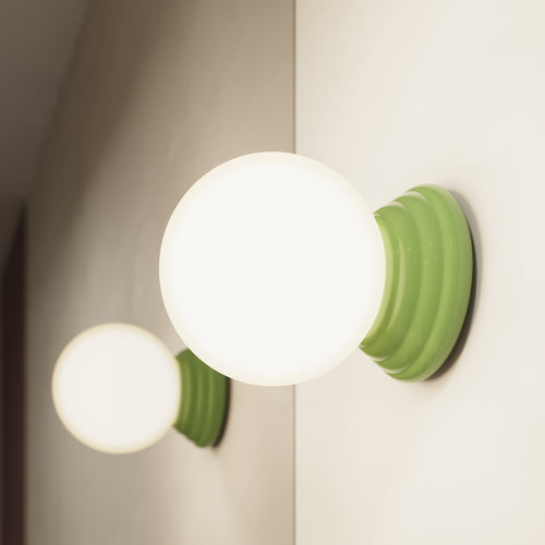 Sollux Lighting Plafondlamp ZORI groen IP44 - 12x16x12cm