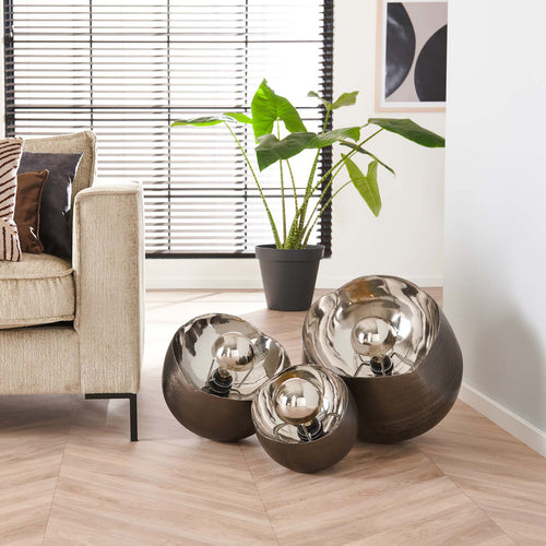 Giga Meubel Tafellamp Mirror - Zwart Metaal - 1-Lichts - 28x28x28cm - vtwonen shop