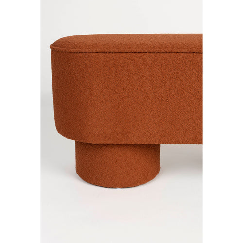 Housecraft Living Marcos Bankje Bouclé Rood/ Bruin