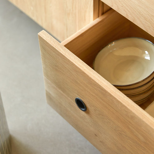 Tikamoon Massief eikenhouten buffet 150 cm - Naturel