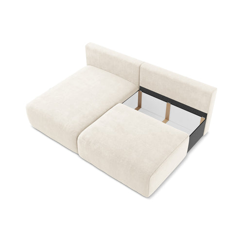 LaMiaSofa hoekbank links Ostia - chenille stof - lichtbeige - 210x149x79
