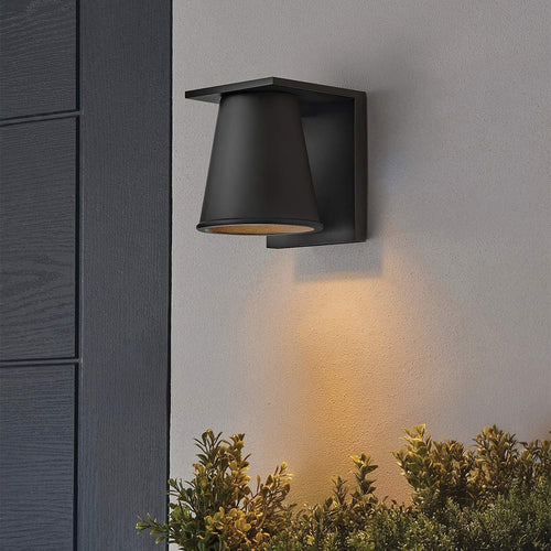 Außenwandleuchte Modern Strukturiert Schwarz 2700K IP44 1x GU10