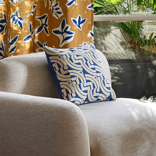 Madura Kussenovertrek Iakobo blauw en natuurlijk 40x40 cm