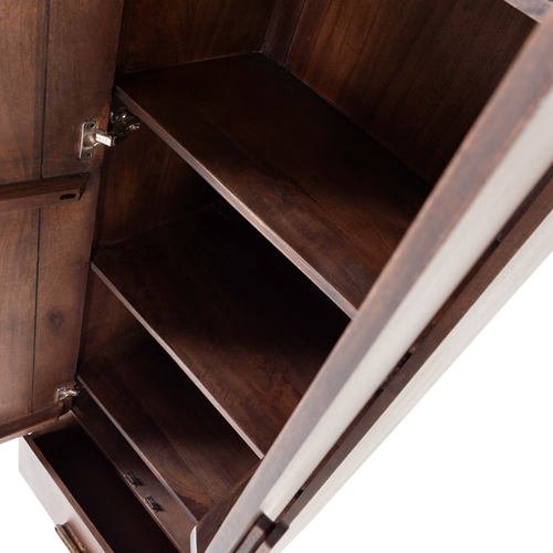 WOOOD hoge kast Liya - Mangohout - Donkerbruin - 200x60x35