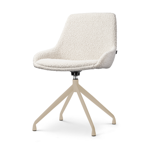 Nolon Nola-Isa draaibare eetkamerstoel bouclé beige beige onderstel